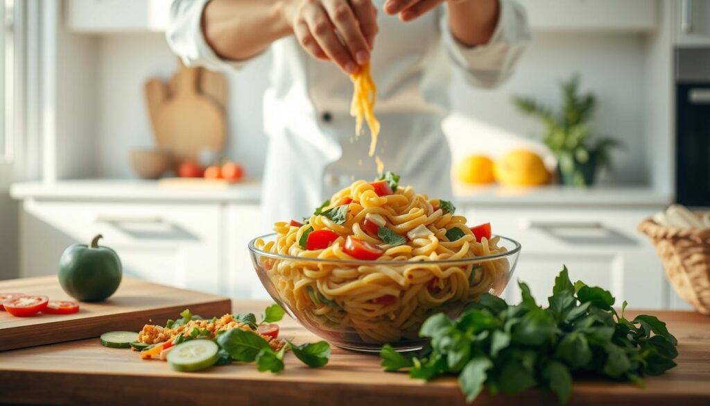 Quick Pasta Salad Preparation Quick Pasta Salad Preparation