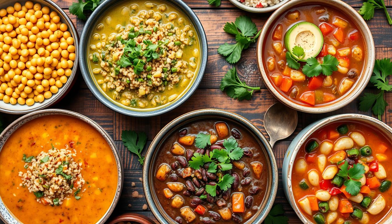 high protein vegetarian soup